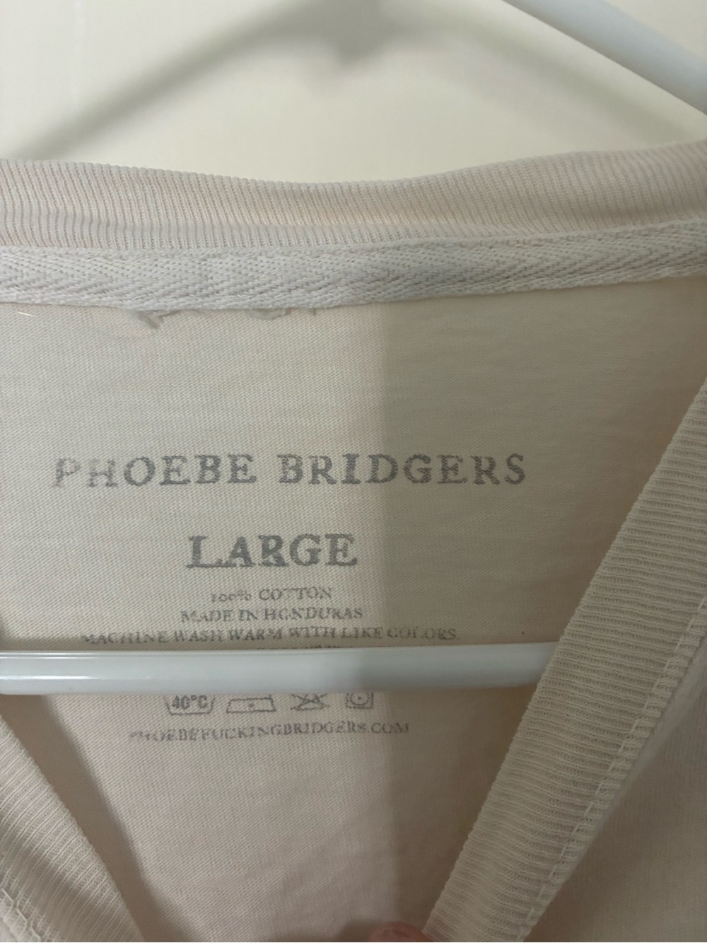 Phoebe Bridgers Graphic Tee (from eras tour) Light Cream with Black Print - Picture 2 of 2